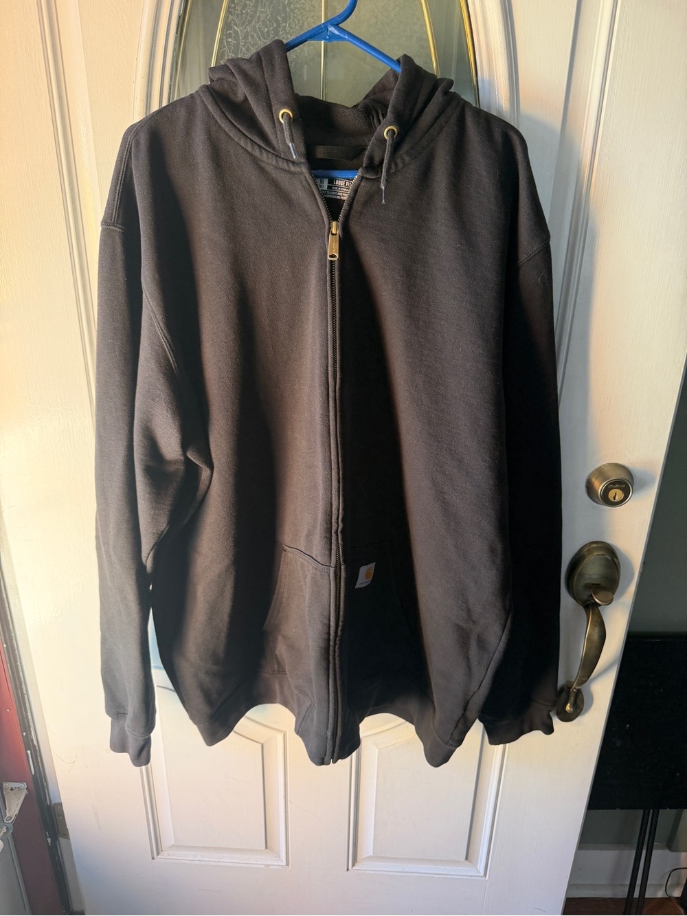 Carhartt Black Zip-Up Hooded Work Sweatshirt